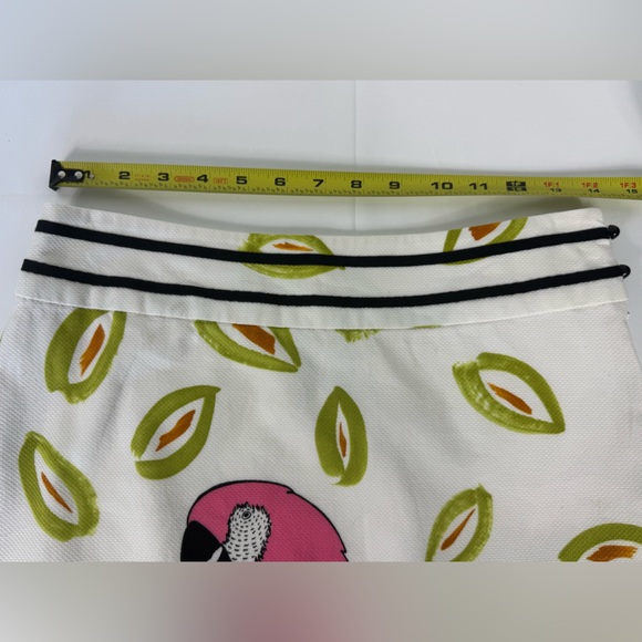 Anthropologie Edme & Esyllte white cotton parrot pencil skirt SIZE 4 - Picture 5 of 11